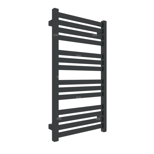 Grzejnik elektryczny TERMA MARLIN ONE 430 x 780 mm, kolor czarny jak kruk soft RAL9005, moc 300 W, podłączenie E8, kabel prosty z wtyczką 1,5m czarny