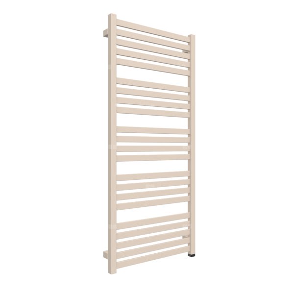 Grzejnik elektryczny TERMA MARLIN ONE 530 x 1185 mm, kolor jasna kość słoniowa RAL1015, moc 600 W, podłączenie E8, kabel spiralny z wtyczką 2,5m srebrzysty