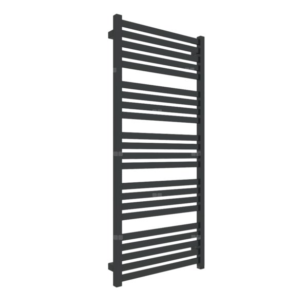 Grzejnik elektryczny TERMA MARLIN ONE 530 x 1185 mm, kolor czarny jak kruk soft RAL9005, moc 600 W, podłączenie E1, kabel prosty z wtyczką 1,5m czarny