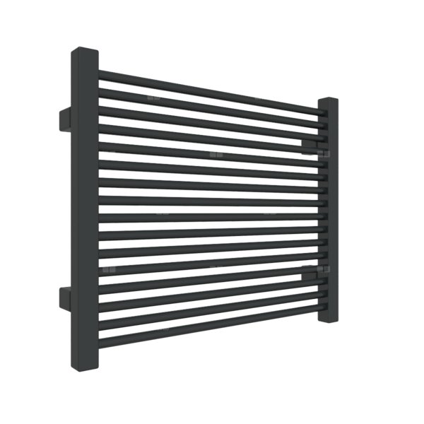 Grzejnik elektryczny TERMA MIKE 530 x 435 mm, kolor czarny głęboki mat RAL9005, moc 300 W, podłączenie E1, kabel prosty bez wtyczki z maskownicą