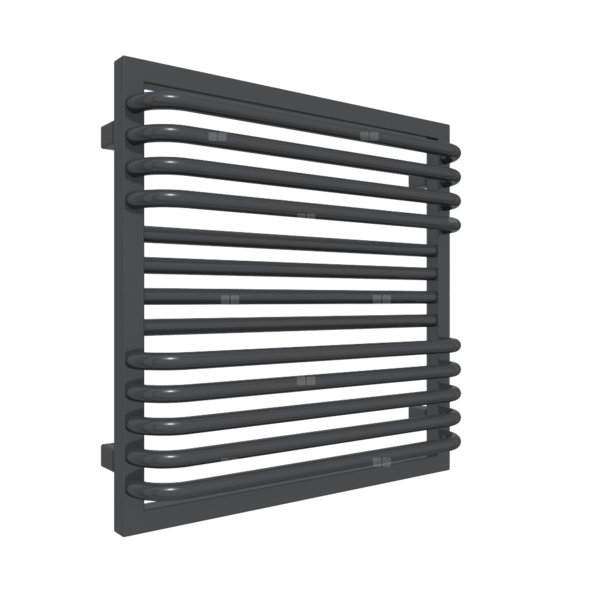 Grzejnik drabinkowy TERMA POC 2, podłączenie SX, wym. 600 x 600 mm, kolor metaliczna czerń, moc 410W