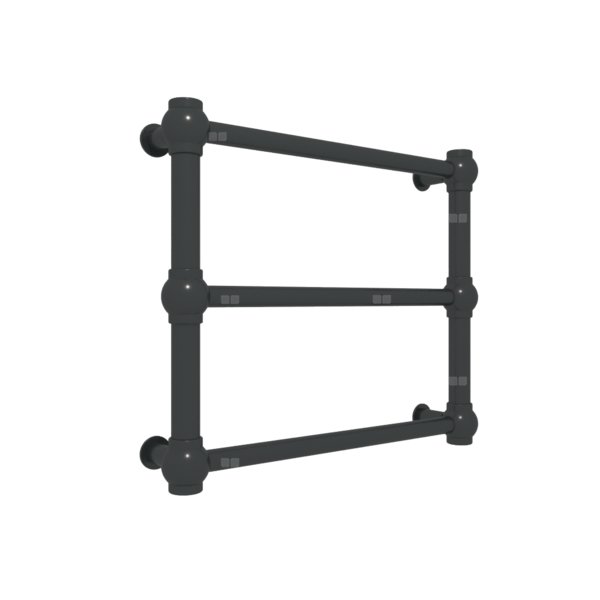 Grzejnik elektryczny TERMA RETRO 504 x 430 mm, kolor czarny głęboki mat RAL9005, moc 120 W, podłączenie E8, kabel prosty bez wtyczki z maskownicą