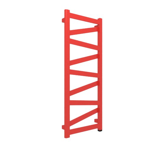 Grzejnik elektryczny TERMA VIPERA ONE 400 x 990 mm, kolor żywa czerwień soft RAL3028, moc 300 W, podłączenie E8, kabel spiralny z wtyczką 2,5m srebrzysty
