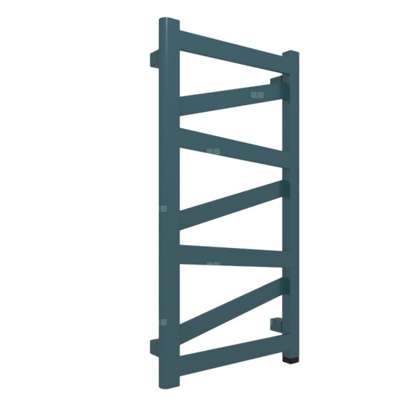 Grzejnik elektryczny TERMA VIPERA ONE 400 x 750 mm, kolor niebieski zielony RAL5020, moc 200 W, podłączenie E8, kabel spiralny z wtyczką 2,5m srebrzysty