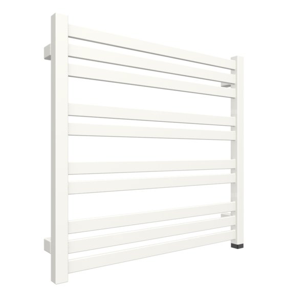 Grzejnik elektryczny TERMA MARLIN ONE 630 x 600 mm, kolor biały drogowy RAL9016, moc 400 W, podłączenie E1, kabel spiralny z wtyczką 2,5m biały