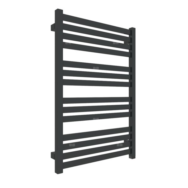 Grzejnik elektryczny TERMA MARLIN ONE 530 x 780 mm, kolor czarny jak kruk RAL9005, moc 400 W, podłączenie E8, kabel spiralny z wtyczką 2,5m