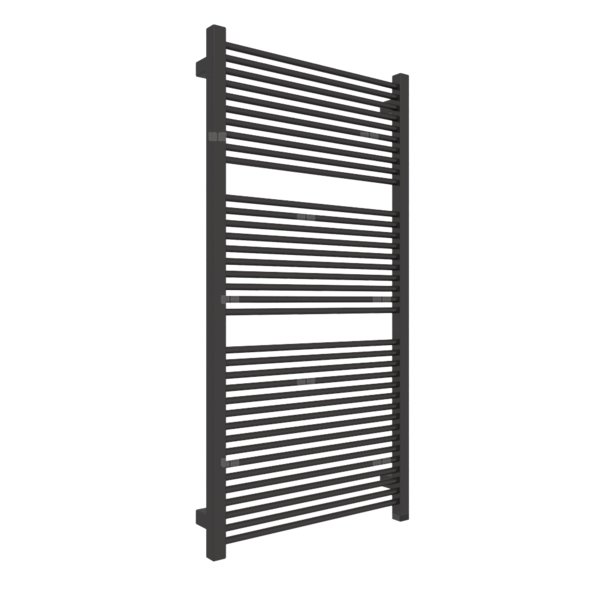 Grzejnik elektryczny TERMA MIKE ONE 530 x 1035 mm, kolor brązowy czarny RAL8022, moc 600 W, podłączenie E1, kabel spiralny z wtyczką 2,5m czarny