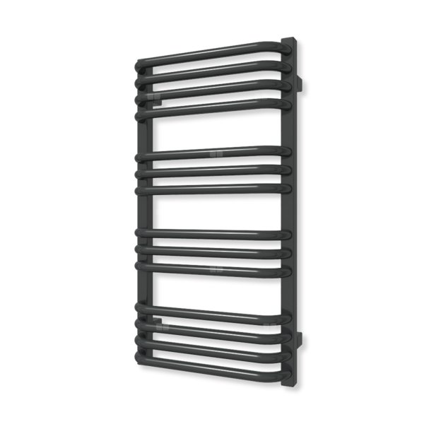 Grzejnik elektryczny TERMA ALEX 760 x 400 mm, kolor czarny jak kruk soft, moc 300 W, podłączenie E1, kabel przyłącze ts1/ss1