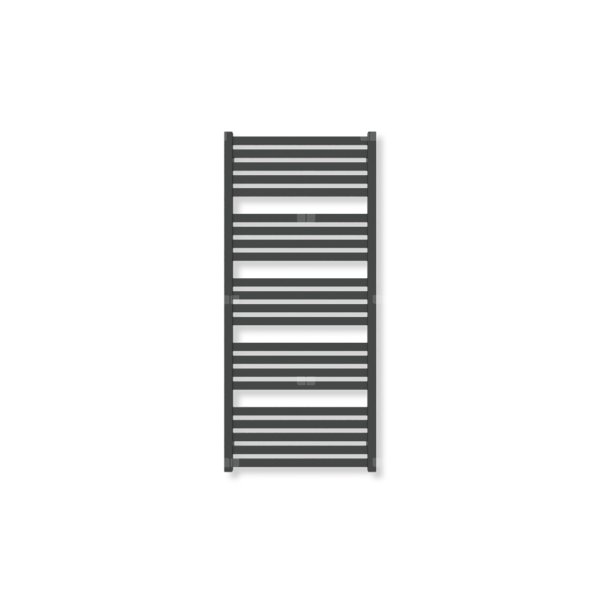 Grzejnik elektryczny TERMA MARLIN 1180 x 530 mm, kolor czarny jak kruk soft, moc 600 W, podłączenie E1, kabel prosty z wtyczką czarny