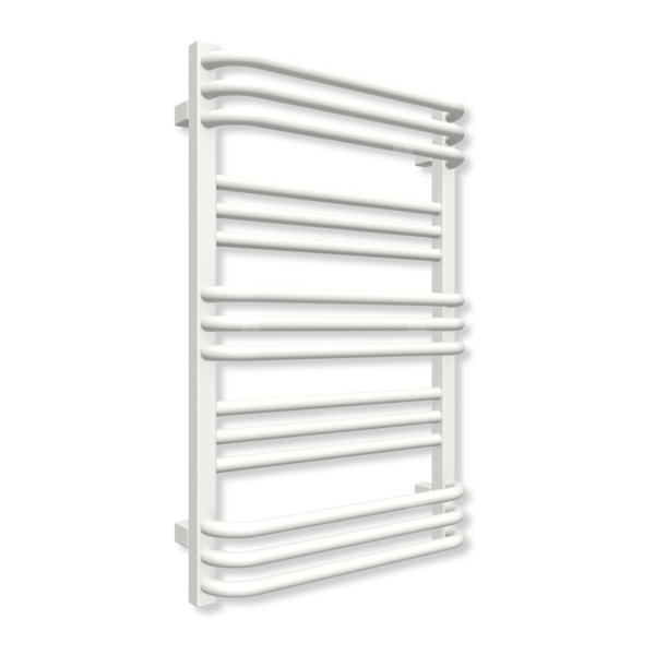 Grzejnik elektryczny TERMA POLA 780 x 500 mm, kolor biały soft, moc 400 W, podłączenie E8, kabel spiralny z wtyczką biały