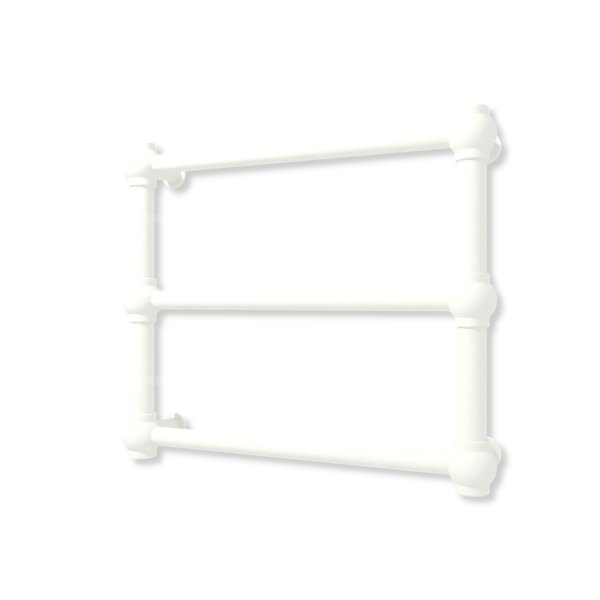 Grzejnik elektryczny TERMA RETRO 430 x 500 mm, kolor biała ściana, moc 120 W, podłączenie E8, kabel spiralny z wtyczką