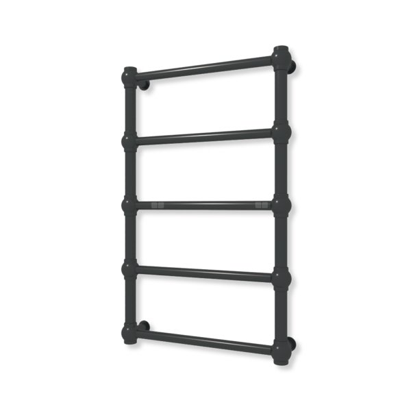 Grzejnik elektryczny TERMA RETRO 800 x 500 mm, kolor czarny jak kruk połysk RAL9005, moc 200 W, podłączenie E8, kabel prosty bez wtyczki z maskownicą czarny