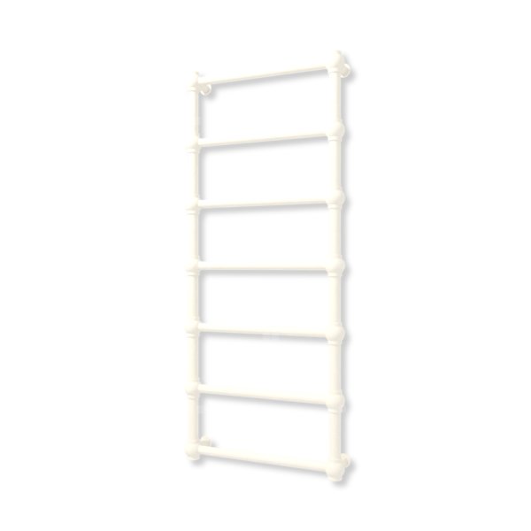 Grzejnik elektryczny TERMA RETRO 1170 x 500 mm, kolor biały RAL9010, moc 200 W, podłączenie E1, kabel prosty bez wtyczki z maskownicą czarny