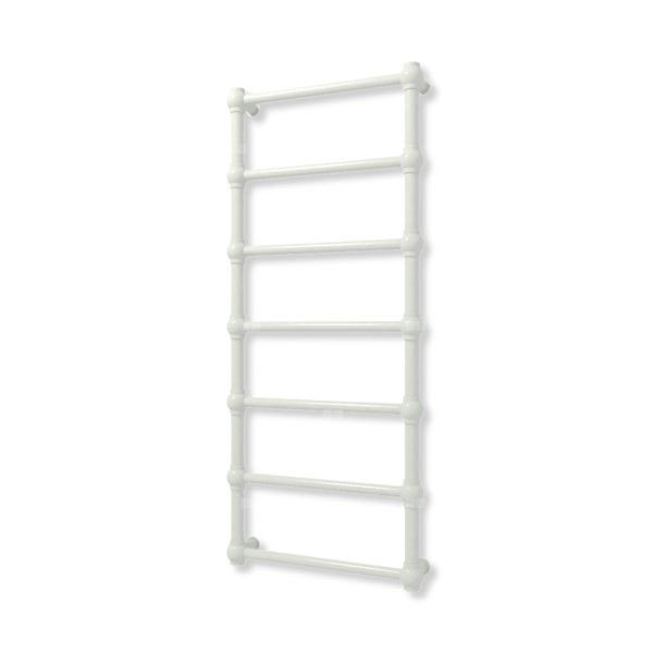 Grzejnik elektryczny TERMA RETRO 1170 x 500 mm, kolor popielaty RAL9018, moc 300 W, podłączenie E1, kabel spiralny z wtyczką srebrzysty