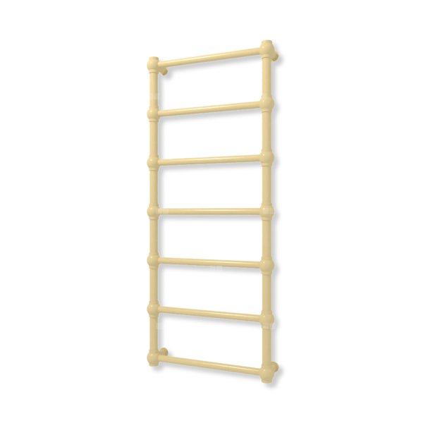 Grzejnik elektryczny TERMA RETRO 1170 x 500 mm, kolor mosiądz, moc 300 W, podłączenie E1, kabel spiralny z wtyczką