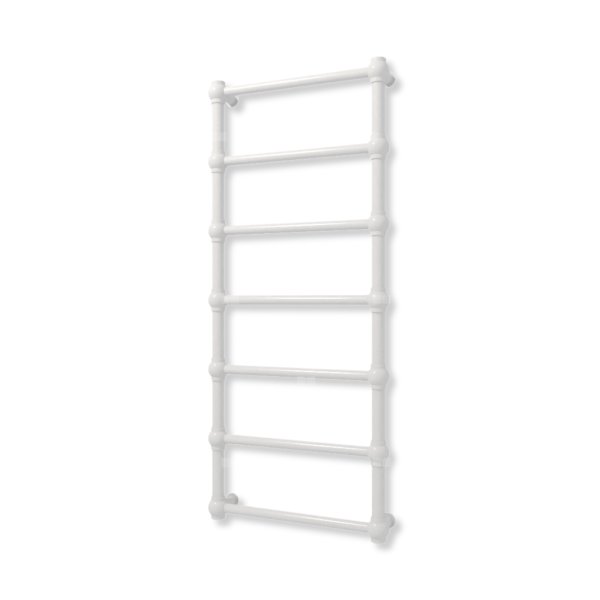 Grzejnik elektryczny TERMA RETRO 1170 x 500 mm, kolor chrom, moc 200 W, podłączenie E1, kabel prosty bez wtyczki z maskownicą szary