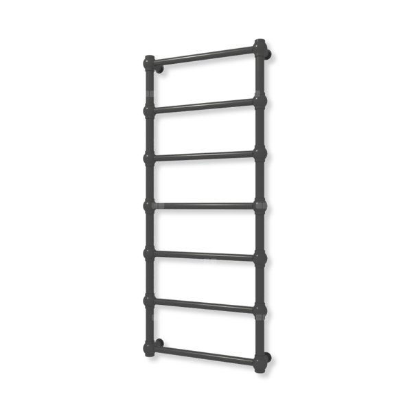 Grzejnik elektryczny TERMA RETRO 1170 x 500 mm, kolor heban, moc 300 W, podłączenie E1, kabel prosty bez wtyczki z maskownicą