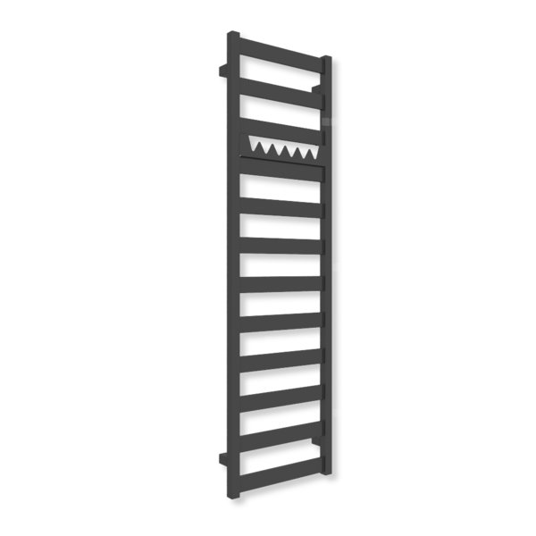 Grzejnik elektryczny TERMA VIVO 1390 x 400 mm, kolor heban, moc 400 W, podłączenie E1, kabel spiralny z wtyczką czarny