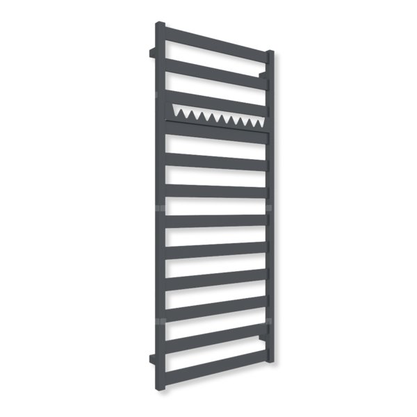 Grzejnik elektryczny TERMA VIVO 1390 x 600 mm, kolor metaliczny szary, moc 600 W, podłączenie E8, kabel spiralny z wtyczką czarny