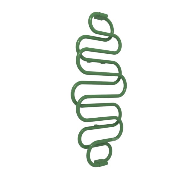 Grzejnik elektryczny TERMA PERŁA E 1360 x 500 mm, kolor zielony szmaragdowy RAL6001, moc 284 W, podłączenie EX, kabel spiralny z wtyczką