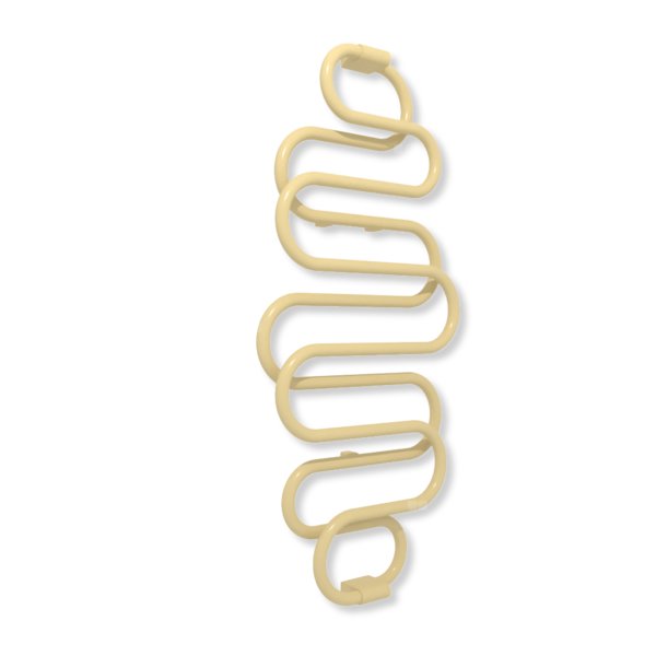 Grzejnik elektryczny TERMA PERŁA E 1360 x 500 mm, kolor mosiądz, moc 284 W, podłączenie EX, kabel spiralny z wtyczką żółty