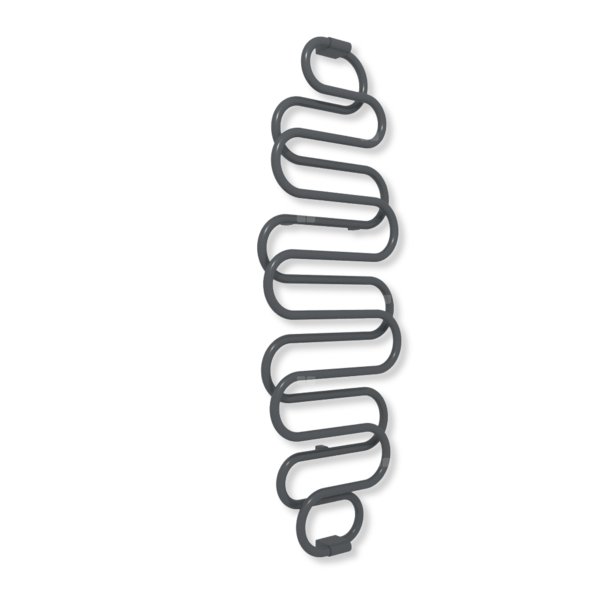 Grzejnik elektryczny TERMA PERŁA E 1760 x 600 mm, kolor metaliczna czerń, moc 455 W, podłączenie EX, kabel prosty bez wtyczki srebrzysty