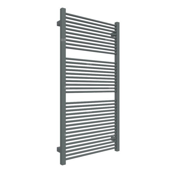 Grzejnik elektryczny TERMA MIKE 530 x 1035 mm, kolor surowy metal, moc 600 W, podłączenie E1, kabel prosty bez wtyczki z maskownicą czarny