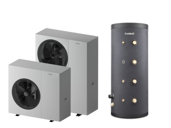 Pakiet 4 - Pompa ciepła powietrzna powietrze-woda monoblok TERMET Heat Platinum 23 EVI/DC 13.3 kW 380 V + Zasobnik buforowy TERMET ENERGY 300