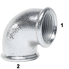 Kolano 90' UNIPAK GEBO Fitting redukcja, żeliwo (ocynk), 3/4'' x 1/2'' (GW)