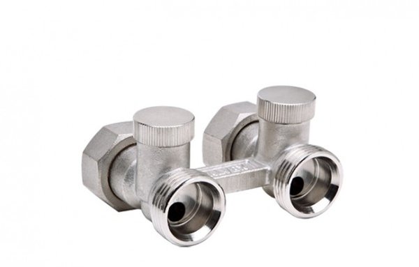 Moduł przyłączeniowy prosty VALVEX FUSION 3 mosiądz (niklowany) 3/4'' x 3/4'', rozstaw 50 mm do grzejników