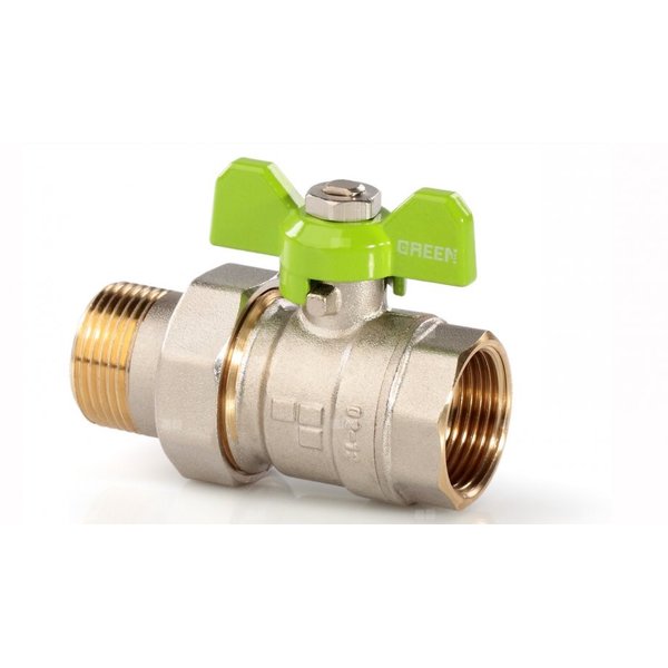 Kurek kulowy prosty GK16 z półśrub.DN15-PN16-MAl nikl.