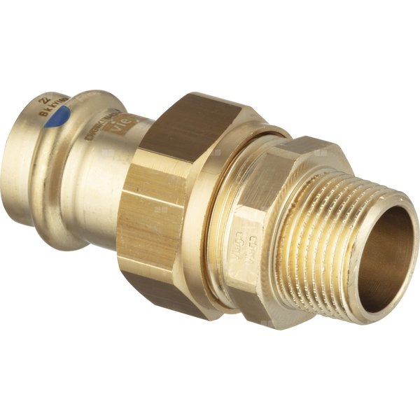 Dwuzłącze VIEGA 2265LF trzyczęściowy, brąz / brąz, 22 mm x 3/4'' (mz x gz) z uszczelką