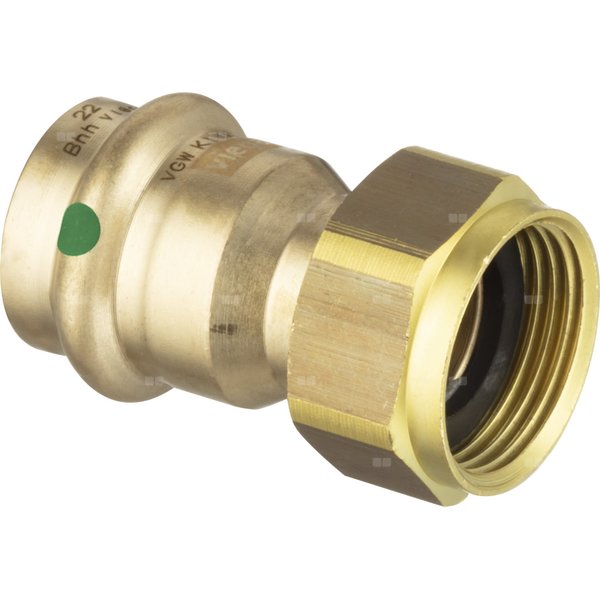 Dwuzłącze VIEGA 2263 dwuczęściowy, brąż, 14 mm x 1/2'' (mz x gw) z uszczelką