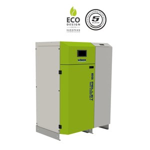 EG-PELLET MINI 24 (kocioł na pellet o mocy 24 kW, z górnym przyłączem kominowym, z palnikiem samoczyszczącym Peletix, z zasobnikiem pelletu o pojemności 188 litrów, wyposażenie COMPACT, VITECO)