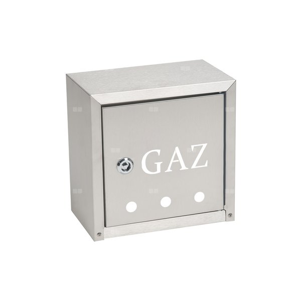 Skrzynka gazowa nierdzewna 250x250x150 naścienna z płaskim daszkiem
